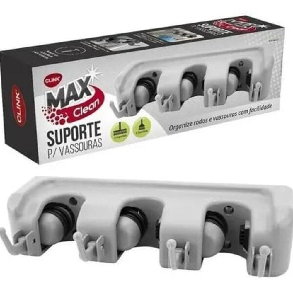 Suporte Vassoura Organizador 3 Posições 4 Ganchos Cinza - 3