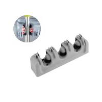 Suporte Vassoura Organizador 3 Posições 4 Ganchos Cinza