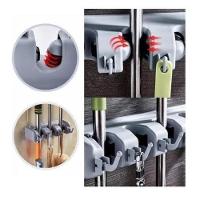Suporte Vassoura Organizador 3 Posições 4 Ganchos Cinza - 8