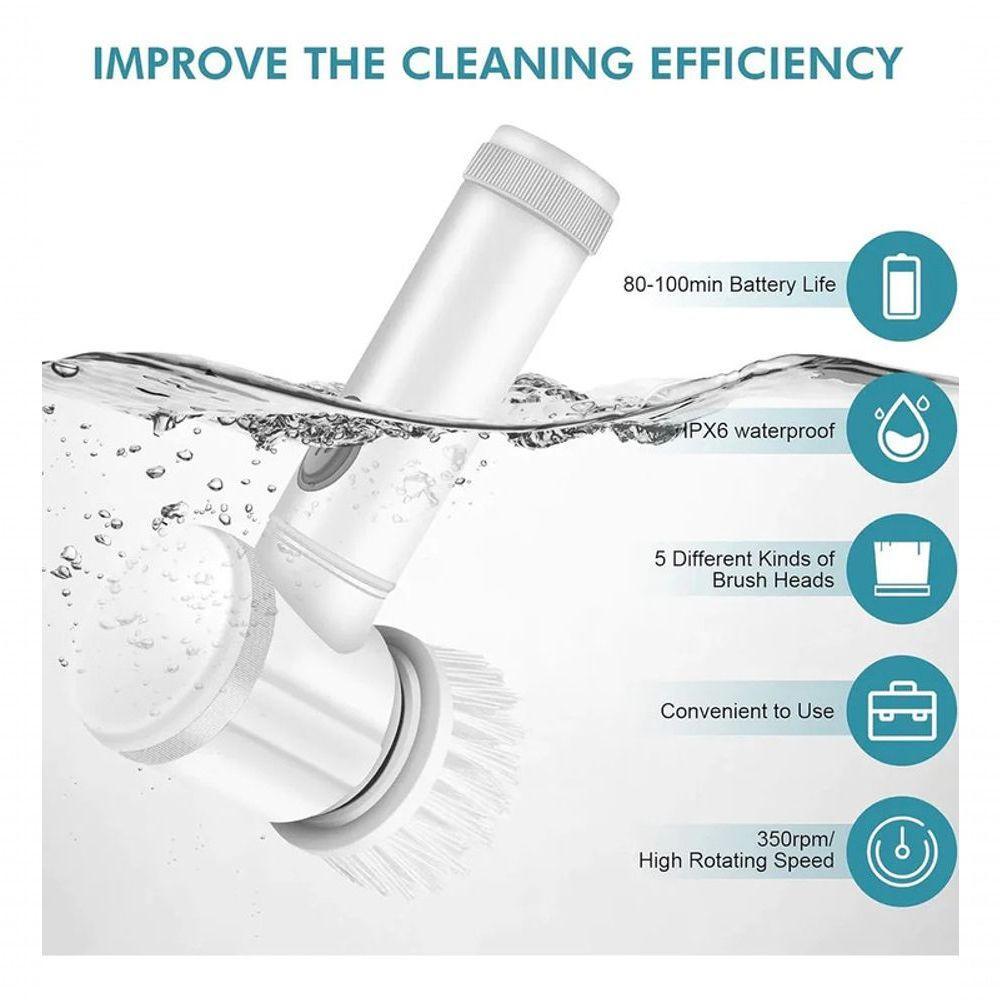 Escova Limpeza 3 Em 1 Automatica Plastico Pp, Esponja E Pvc - 4