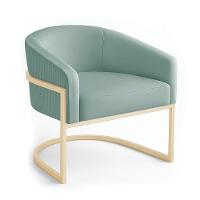 Poltrona Sala Industrial Champanhe Arielle Veludo Cotelê Menta D03 - D'rossi - 2