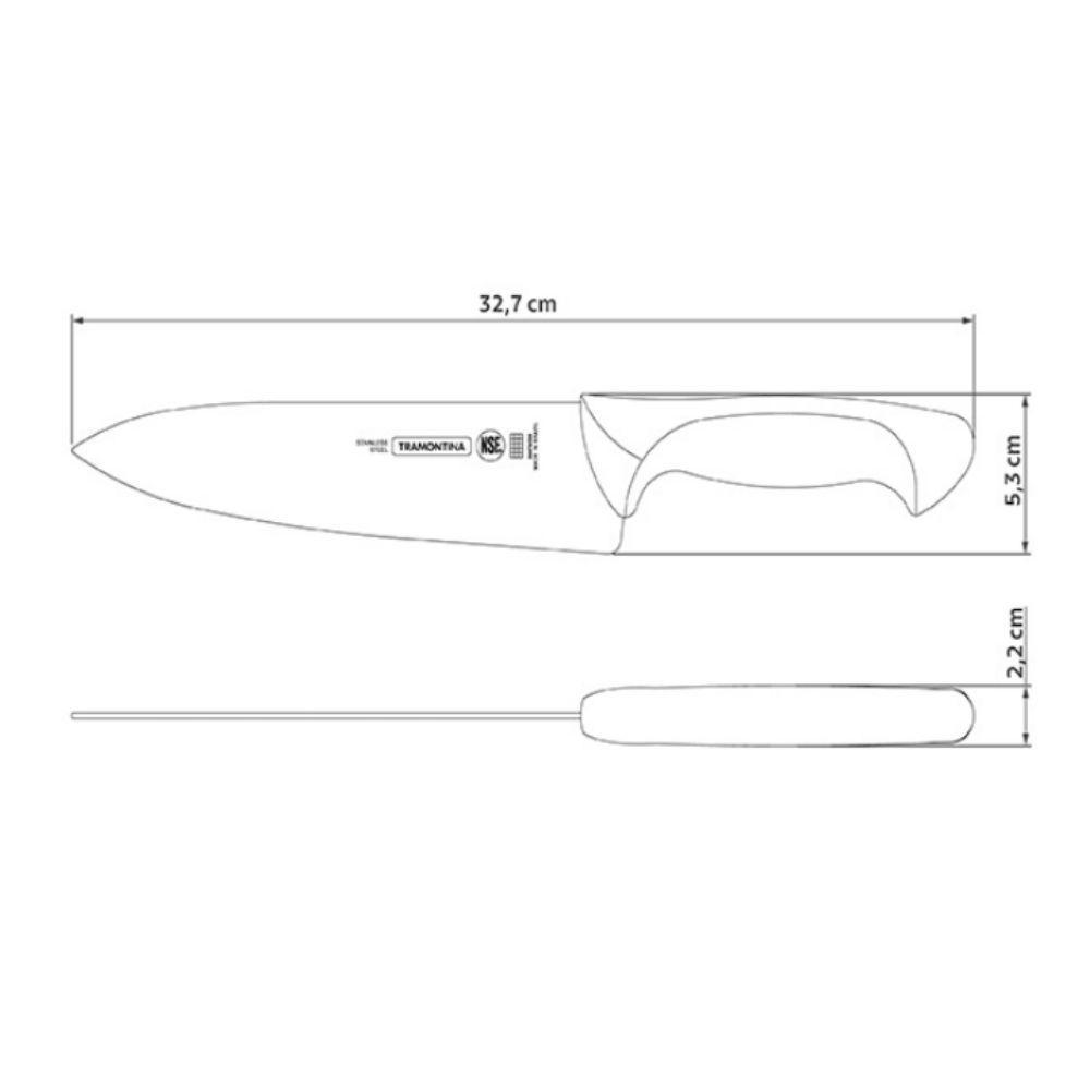Faca Chef 8 Inox Cabo Branco Pp Premium 24476-188 - Tramontina - 2