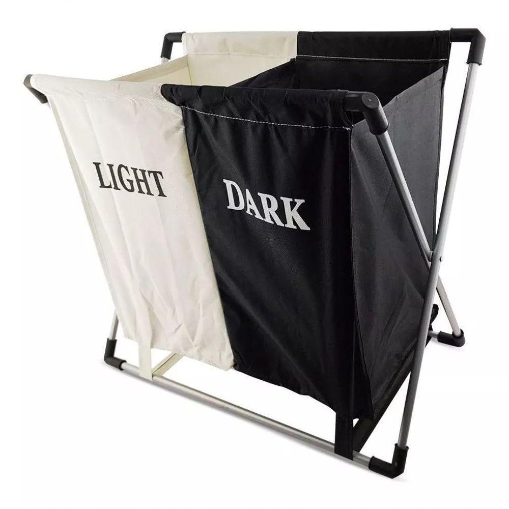 Organizador De Roupas Sujas Dobrável Com 2 Divisórias – Cest - 4
