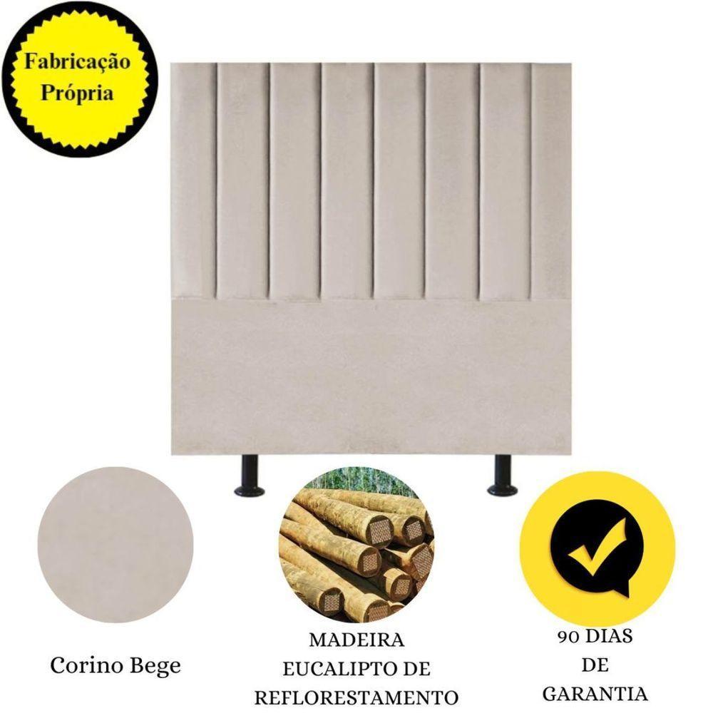 Cabeceira De Cama Queen Box 160 Cm Karla Carla Corino Cor:bege - 4