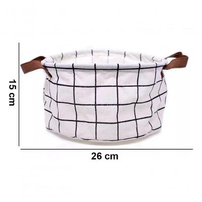 Cesto Organizador Multiuso Dobrável Algodão E Linho 20x15 Cm