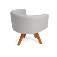 Poltrona Sala Base Giratória Madeira Arielle Sintético Cinza D03 - D'rossi - 7