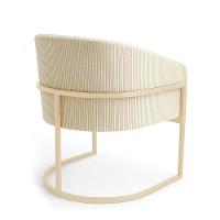 Poltrona Sala Industrial Champanhe Arielle Veludo Cotelê D03 - D'rossi Bege - 6