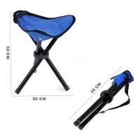 Banqueta Banco Tripé Dobrável Camping Praia Pesca Resistente - 3