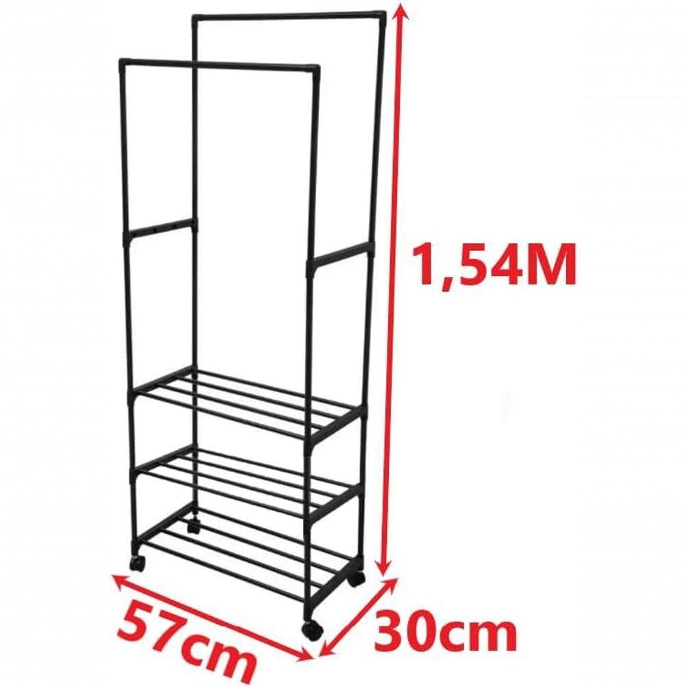 Cabideiro Prateleiras 8 Kg Plastico Pp E Ferro 57 Cm X 30 Cm - 2