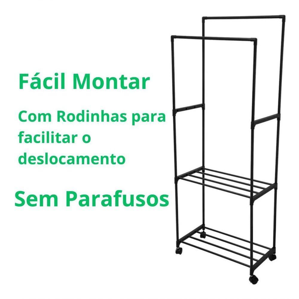 Cabideiro Prateleiras 8 Kg Plastico Pp E Ferro 57 Cm X 30 Cm - 7