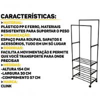 Cabideiro Prateleiras 8 Kg Plastico Pp E Ferro 57 Cm X 30 Cm - 8