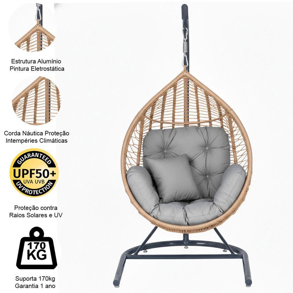 Balanço Gota Suspenso Corda Náutica Para área E Jardim Trama Rami - 3