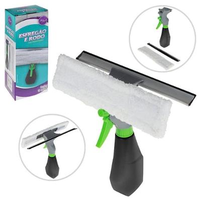 Limpa Vidro 3em1 Rodo Esponja Microfibra Borrifador Limpeza