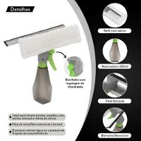 Limpa Vidro 3em1 Rodo Esponja Microfibra Borrifador Limpeza - 2