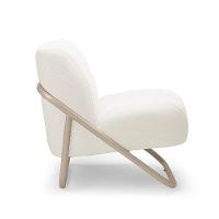 Poltrona Sala Decorativa Industrial Champanhe Martina Bouclê Off White K01 - D'rossi - 5