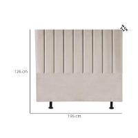 Cabeceira Cama King Box 195 Cm Karla Carla Corino Bege - 2