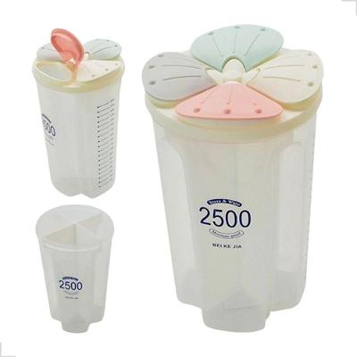 Pote Plástico Armazenador Medidor Com 4 Divisórias 2500 Ml