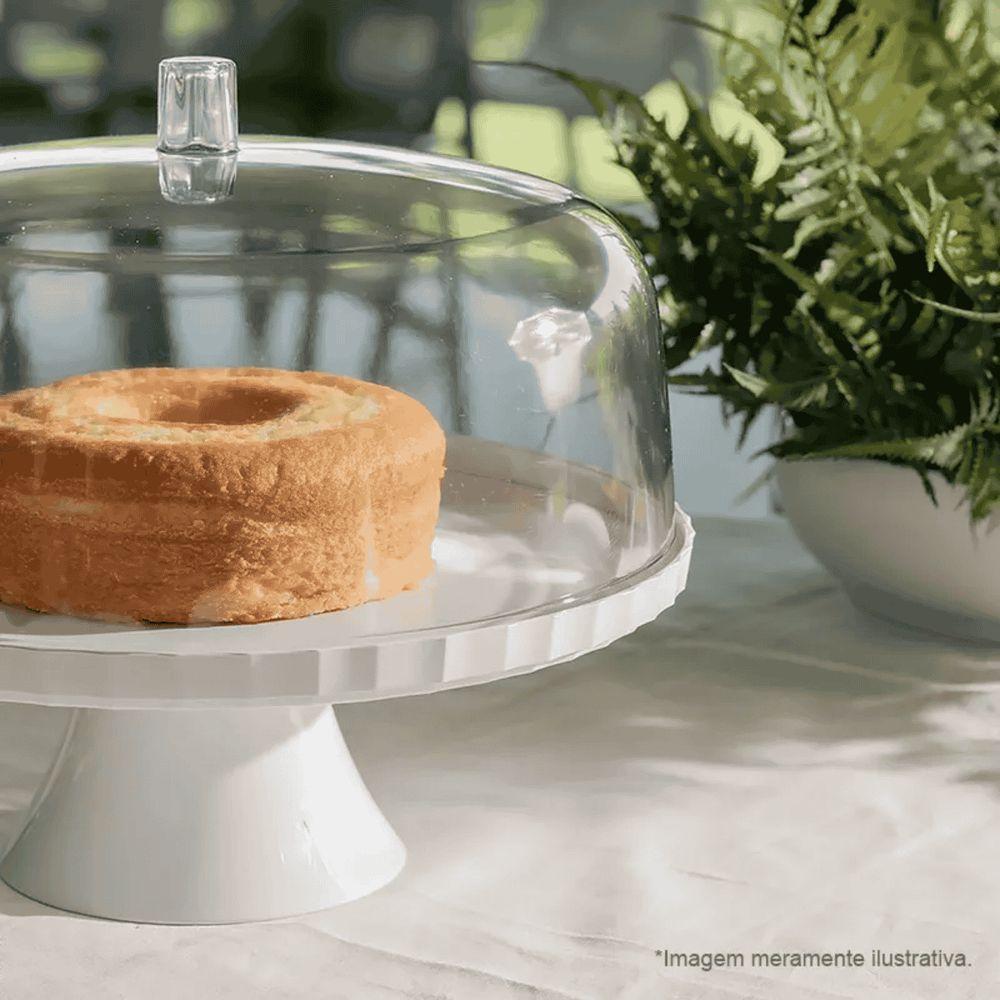 Boleira Festa 25cm C-pé E Cúpula Branco Fechado - Martiplast Bf251bcf - 3