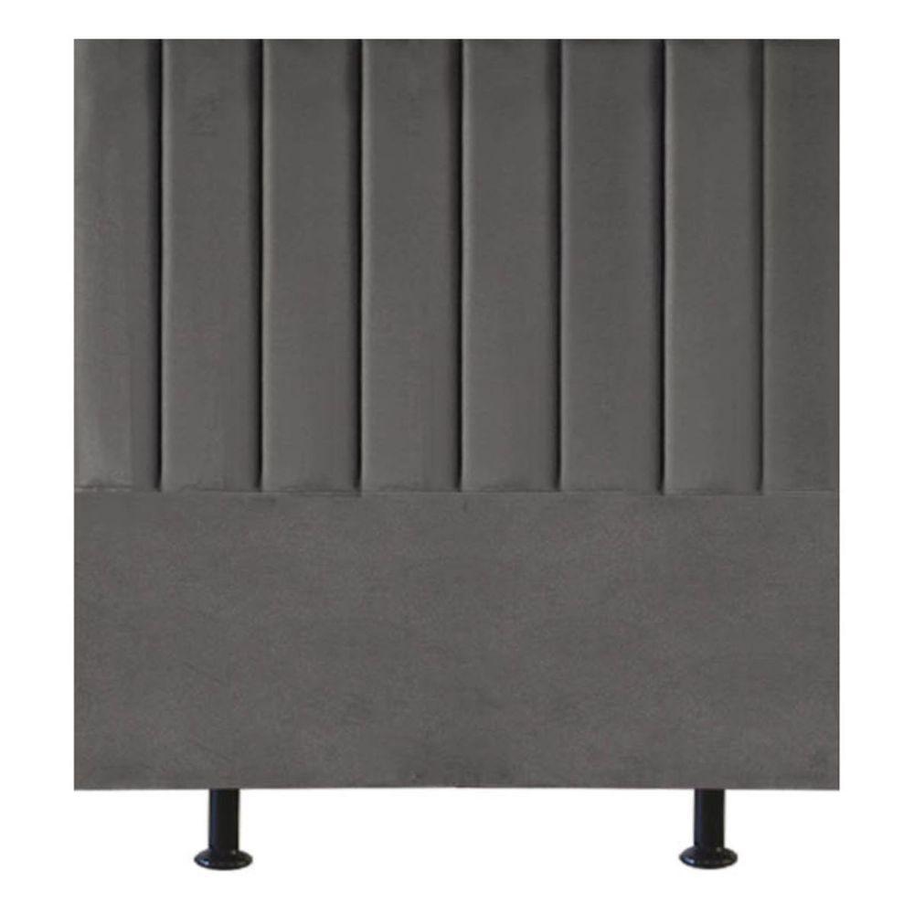 Cabeceira De Cama Solteiro Box 90 Cm Karla Carla Corino Cor:cinza - 3