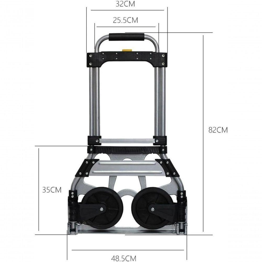 Carrinho Dobrável Telescópico Portátil Carga 80kg Transporte - 5