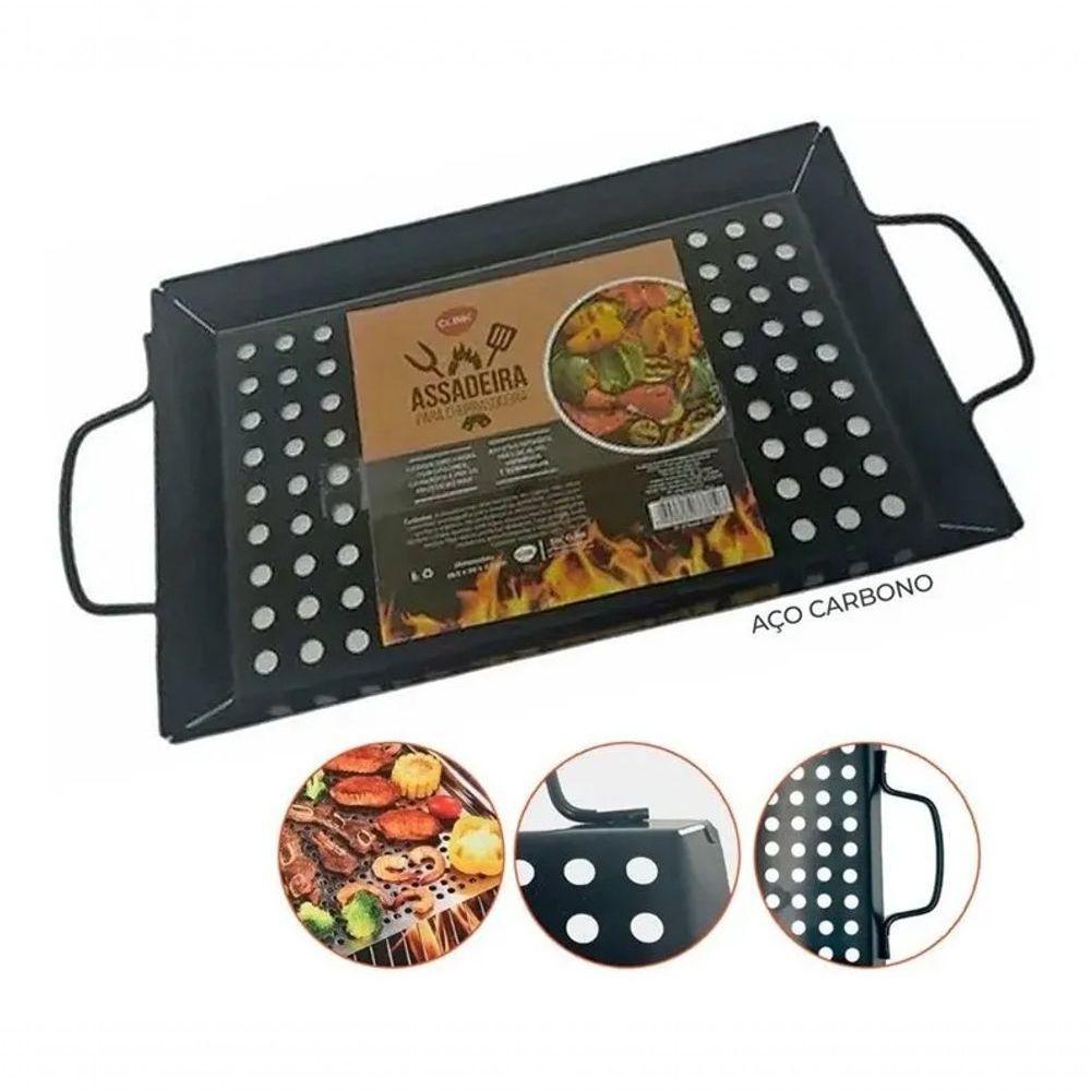 Assadeira Churrasqueira Grill Retangular Metal 39,8 Cm X 20 - 2