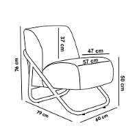 Poltrona Sala Decorativa Industrial Champanhe Martina Bouclê Grafite K01 - D'rossi