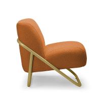 Poltrona Sala Decorativa Industrial Dourado Martina Bouclê K01 - D'rossi Caramelo - 5