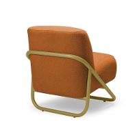 Poltrona Sala Decorativa Industrial Dourado Martina Bouclê K01 - D'rossi Caramelo - 6