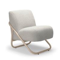 Poltrona Sala Decorativa Industrial Champanhe Martina Bouclê Cinza K01 - D'rossi - 2