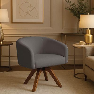 Poltrona Sala Base Giratória Madeira Arielle Bouclê D03 - D'rossi Grafite