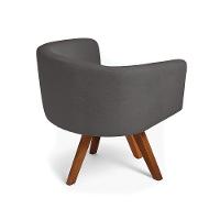 Poltrona Sala Base Giratória Madeira Arielle Bouclê D03 - D'rossi Grafite - 6