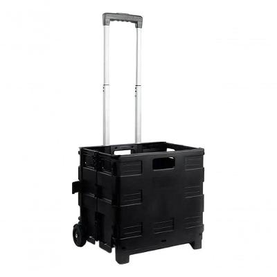 Carrinho Portátil Dobrável Cesto Tampa 30kg 45l Ferramentas