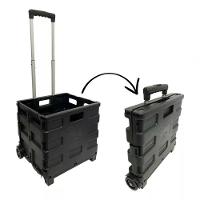 Carrinho Portátil Dobrável Cesto Tampa 30kg 45l Ferramentas - 3