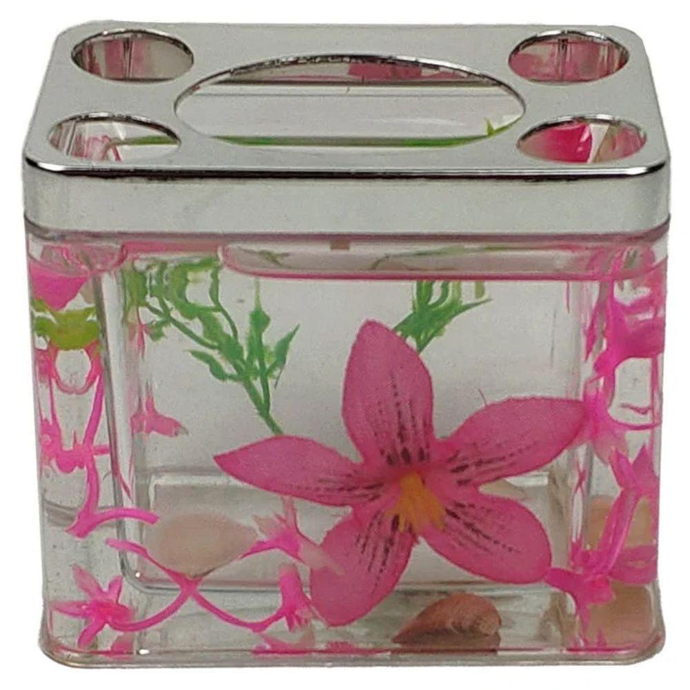 Kit Conjunto Banheiro Acrílico 5 Peças Floral - 6