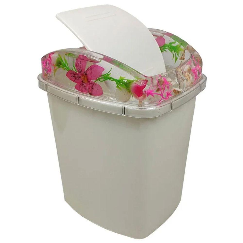 Kit Conjunto Banheiro Acrílico 5 Peças Floral - 7