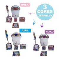 Kit Conjunto Banheiro Acrílico 5 Peças Floral - 2