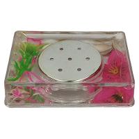 Kit Conjunto Banheiro Acrílico 5 Peças Floral - 9