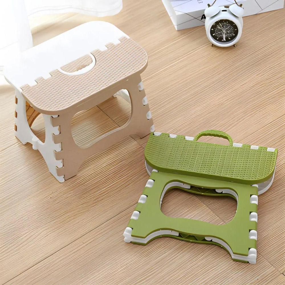 Banco Banqueta De Plástico Dobrável Banquinho Resistente Mul - 1