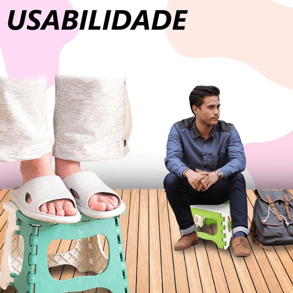 Banco Banqueta De Plástico Dobrável Banquinho Resistente Mul - 9