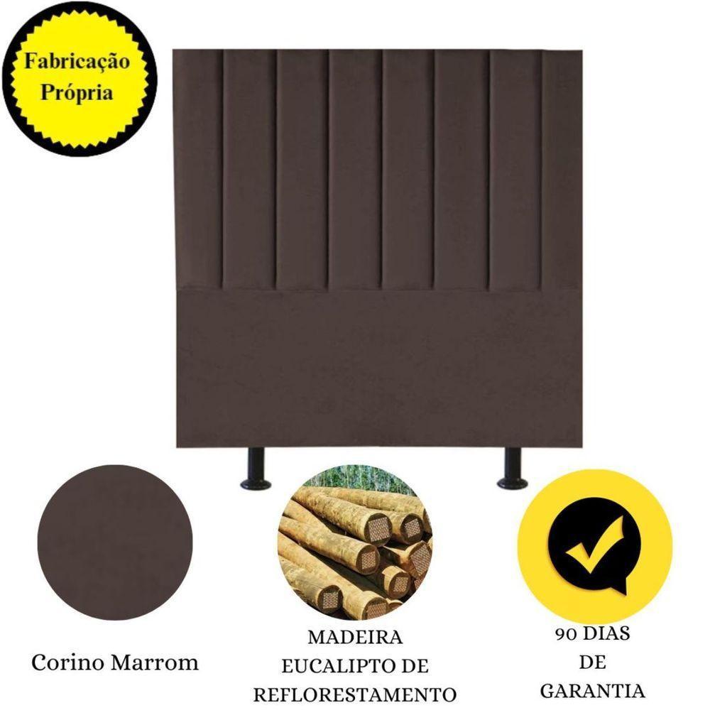 Cabeceira De Cama Solteiro Box 90 Cm Karla Carla Corino Cor:marrom - 6