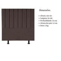 Cabeceira De Cama Solteiro Box 90 Cm Karla Carla Corino Cor:marrom