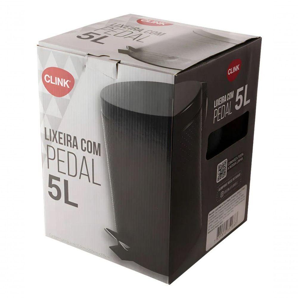 Lixeira Pedal 5l Texturizada Inox Balde Removível Redondabra - 2