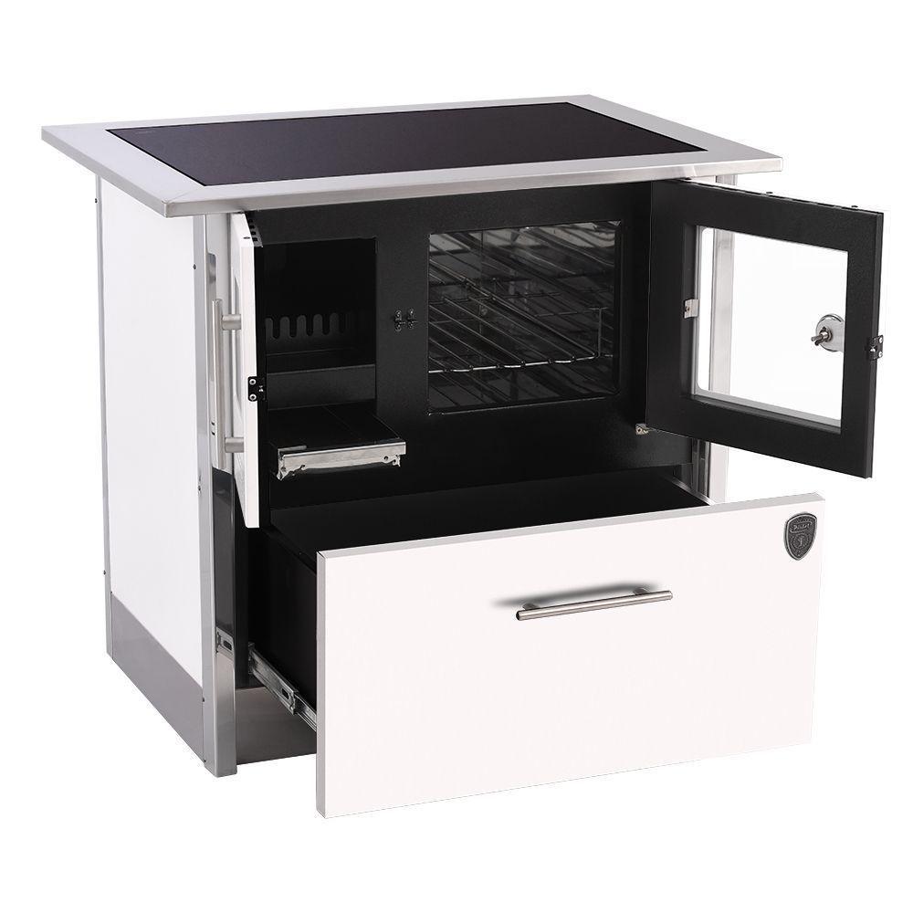 Fogão A Lenha Eclipse Direito Branco Chapa Vitroceramica N2 - 3