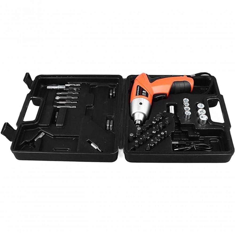 Parafusadeira Elétrica S- Fio 45 Peças C- Mala Portátil Bate - 2