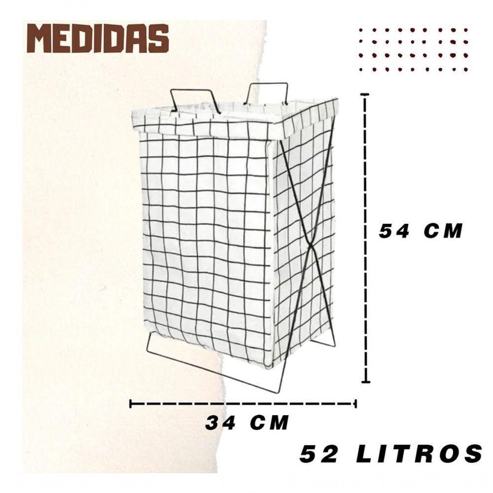Cesto De Roupa Suja Dobrável Organizador Suporte Saco Multiu - 2