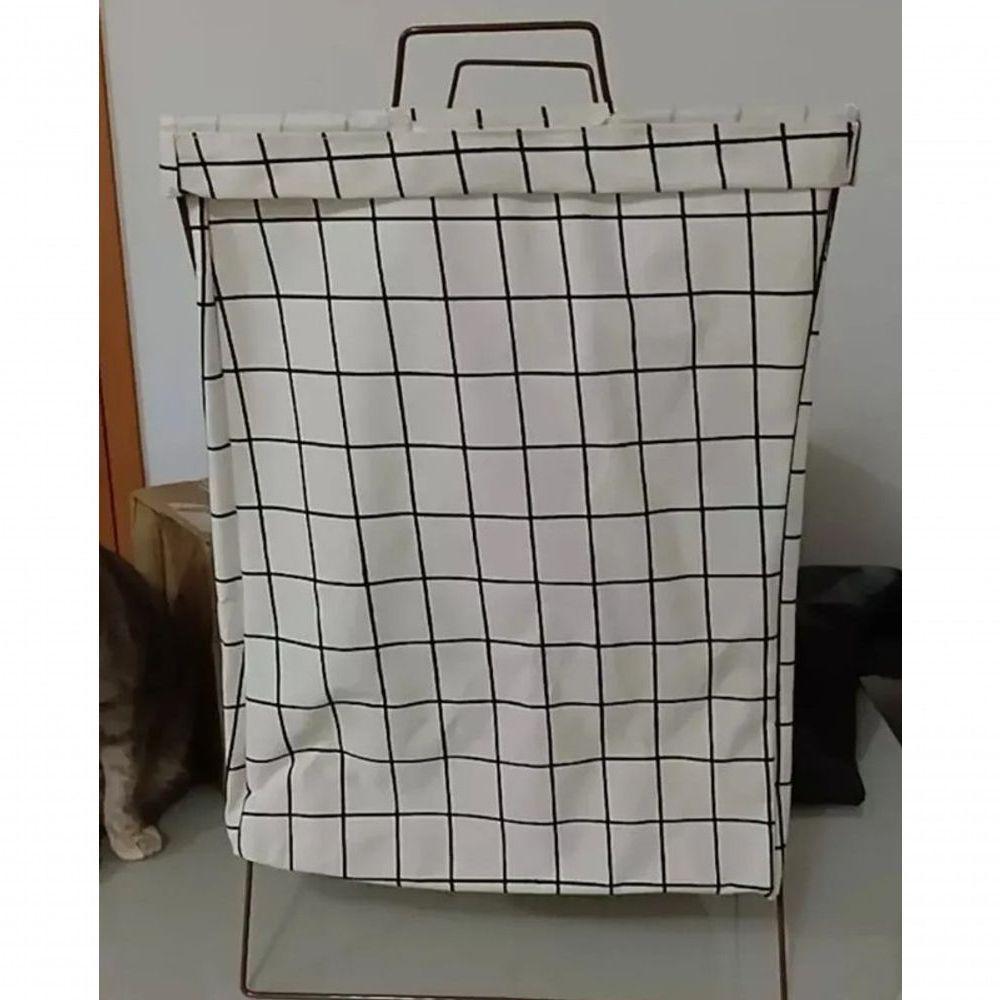 Cesto De Roupa Suja Dobrável Organizador Suporte Saco Multiu - 5