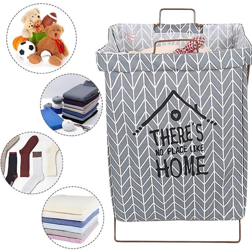 Cesto De Roupa Suja Dobrável Organizador Suporte Saco Multiu - 10