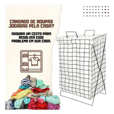 Cesto De Roupa Suja Dobrável Organizador Suporte Saco Multiu