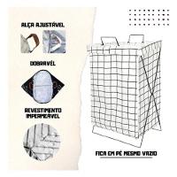 Cesto De Roupa Suja Dobrável Organizador Suporte Saco Multiu - 3