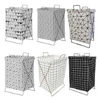 Cesto De Roupa Suja Dobrável Organizador Suporte Saco Multiu - 9